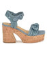 Фото #2 товара Women's Comiele Square Toe Block Heel Wedge Sandals