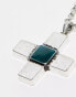 Фото #4 товара Reclaimed Vintage unisex 2 row square cross necklace in burnished silver