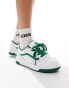 Vans hylane chunky leather trainers in white and green