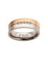 Men's Steel Rose Gold-Tone Plated 5 Piece Clear Diamond Ring