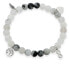 Beaded bracelet made of rutted quartz with protective pendants