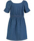 ფოტო #2 პროდუქტის Big Girls Square Neck Denim Dress