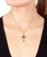 ფოტო #2 პროდუქტის EFFY® Ruby (1/2 ct. t.w.) & Diamond (1/2 ct. t.w.) Openwork Cross 18" Pendant Necklace in 14k Gold