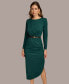 ფოტო #3 პროდუქტის Women's Boat-Neck Side-Shirred Dress