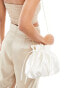 Фото #8 товара True Decadence pouch bag with chain strap in off white satin