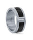 ფოტო #3 პროდუქტის Stainless Steel Black Carbon Fiber CZ Ring