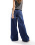 Фото #8 товара ASOS DESIGN soft wide leg jean in dark mid blue