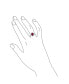 ფოტო #5 პროდუქტის 3CT Cubic Zirconia CZ Pave Oval Solitaire Halo Red Pink Simulated Garnet Cocktail Engagement Ring For Women .925 Sterling Silver January Birthstone
