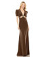 Women's Ieena Plunge Neck Puff Sleeve Cut Out Gown