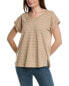 Фото #1 товара Bobeau V-Neck Pleat Back Top Women's