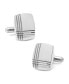 ფოტო #5 პროდუქტის Men's Stainless Steel Tartan Plaid Cufflinks and Stud Set, 6 Piece Set