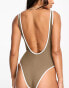 Quiksilver scoop back swimsuit in brown