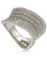 Фото #1 товара Suzy Levian Sterling Silver Cubic Zirconia Pave Tiered Curved Ring