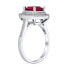 Large Fashion Solitaire AAA Cubic Zirconia Pave CZ Cushion Cut Simulated Ruby Red Cocktail Statement Ring For Women