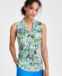 Фото #1 товара Women's Printed Knot-Front Blouse