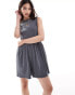 ASOS DESIGN ribbed tank playsuit in washed grey Verwaschenes Grau, 44 - фото #3