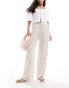 Фото #1 товара ASOS DESIGN linen blend pull on wide leg trouser in ditsy print