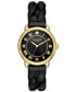 ფოტო #1 პროდუქტის Women's Lily Avenue Three Hand Black Leather Watch 34mm