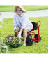 Фото #6 товара Cushioned Rolling Garden Cart Scooter with Storage Basket and Tool Pouch