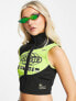 Фото #1 товара Lacoste motor inspired vest in black and lime