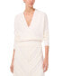 ფოტო #1 პროდუქტის Women's Surplice V-Neck Faux-Wrap Sweater