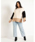 Фото #3 товара Plus Size Colorblocked Relaxed Sweater