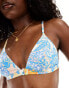 ASOS DESIGN Hailey triangle bikini top with front fastening in baroque