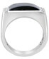 ფოტო #4 პროდუქტის EFFY® Men's Onyx & White Sapphire (4-1/3 ct. t.w.) Ring