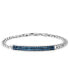 ფოტო #1 პროდუქტის EFFY® Men's London Blue Topaz (2-1/4 ct. t.w.) Bracelet in Sterling Silver
