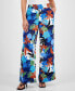 Women's Floral-Print Wide-Leg Smocked-Waist Pants, Created for Macy's