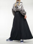 Monki taffeta maxi skirt in black