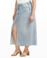 Фото #3 товара Plus Size Front-Slit Midi Jean Skirt