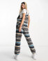 Kavu Pocatello fleece dungarees in fairisle print