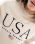 Фото #3 товара Stradivarius USA slogan sweatshirt in beige