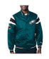 Фото #1 товара Men's Midnight Green Philadelphia Eagles Satin Full-Snap Varsity Jacket