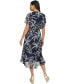 Women's Printed Chiffon Flutter-Sleeve Midi Dress
