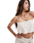 In The Style linen look cami crop top co-ord in stone