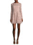 Фото #2 товара ML Monique Lhuillier 156297 Women's Long Sleeve Crochet Knit Dress Blush Sz. 8