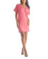 ფოტო #1 პროდუქტის Solid Color Loose Fit V Neck T Shirt Style Women's Knee Length Dress