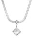 ფოტო #1 პროდუქტის Women's Silver Tone Crystal Stone Necklace