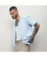 Фото #3 товара Men's Light Blue Self-Design Block Shirt