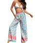 Фото #1 товара Women's Floral Print Paperbag Waist Pants