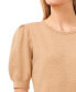Фото #3 товара Women's Crewneck Puff Sleeve Cotton Sweater