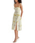 Women's Carlynn Floral-Print Pointelle Bow-Sleeve Smocked-Back Dress