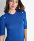 ფოტო #5 პროდუქტის Women's Short-Sleeve Button Sweater