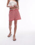 Topshop stripe knitted beach short in red