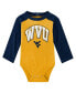 Newborn and Infant Boys and Girls Navy West Virginia Mountaineers Rookie of the Year Long Sleeve Bodysuit and Pants Set