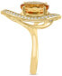 ფოტო #2 პროდუქტის EFFY® Citrine (3-1/10 ct. t.w.) & Diamond (1/5 ct. t.w.) Swirl Ring in 14k Gold