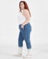 Фото #2 товара Plus Size High Rise Dip-Dye Straight-Leg Jeans, Created for Macy's