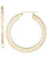 ფოტო #1 პროდუქტის Greek Key Design Round Hoop Earrings in 10k Yellow Gold